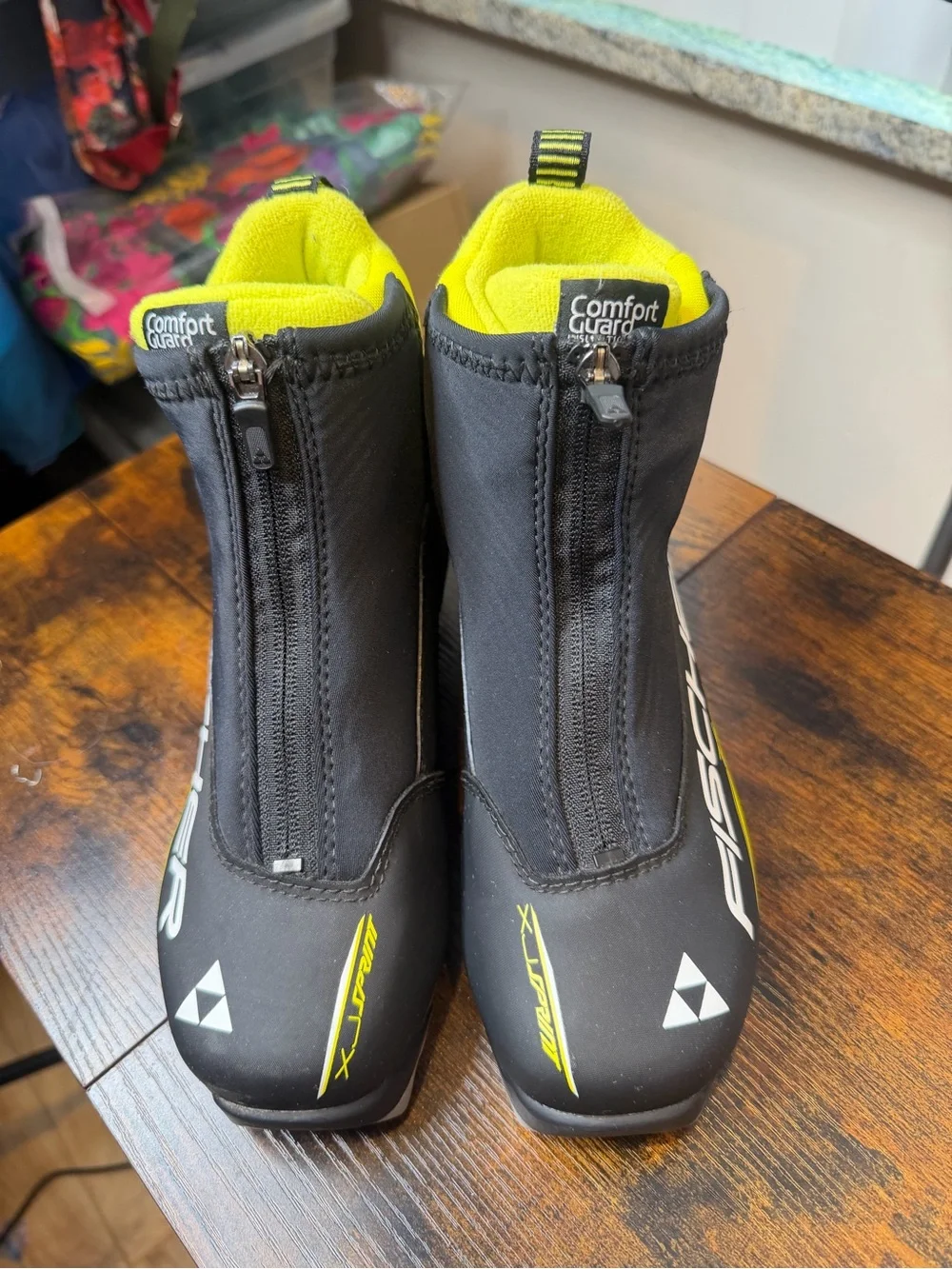 Fischer XJ Sprint junior cross-country ski boots black yellow Size EU36